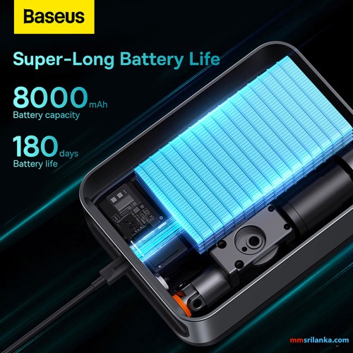 Baseus Jump Starter & Inflator Pump Super Energy 2-in-1 (8000MAH , Peak Current 1000Amp Black 